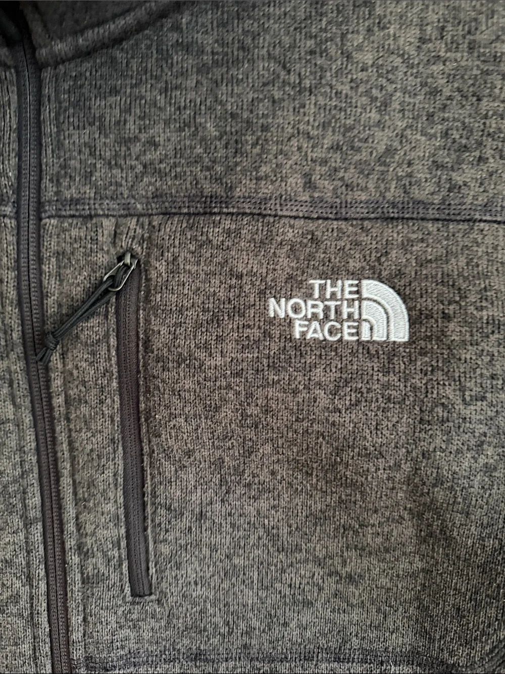 XL - The North Face Men's Charcoal Full-Zip Fleece Jacket